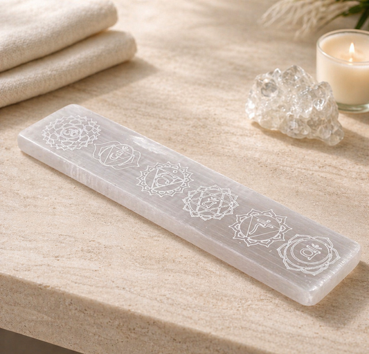 Selenite Charging Plate with Chakra